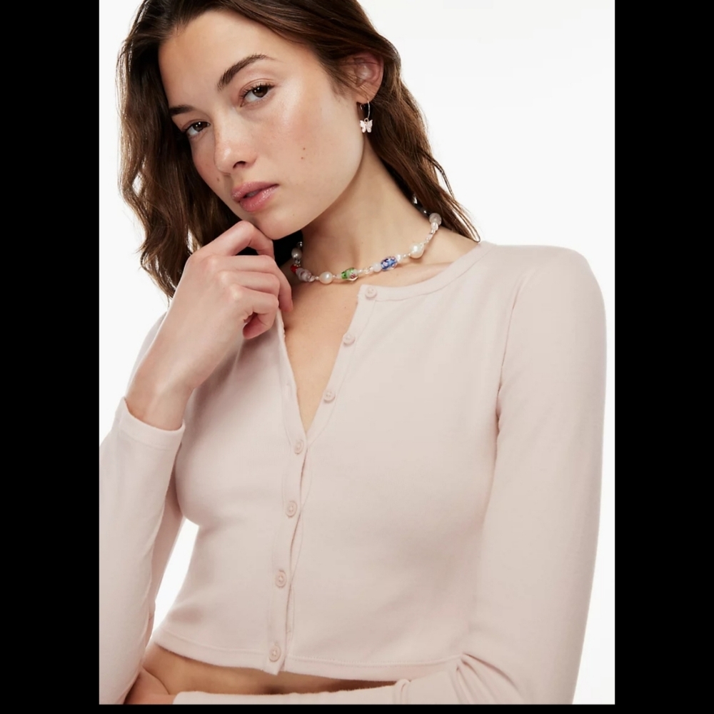 Aritzia Sunday Best Apple Long Sleeve Shirt/Cardigan